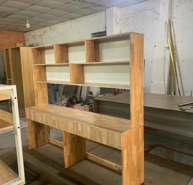 Bàn học đôi MDF vân gỗ cho 2 người ngồi