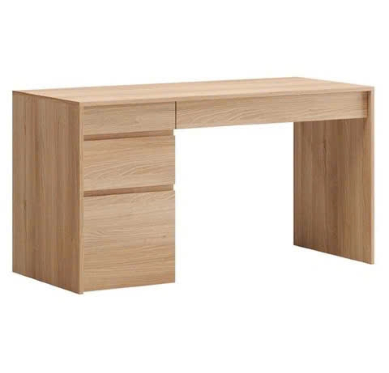Bàn làm việc MDF vân gỗ tối giản kèm 3 hộc kéo