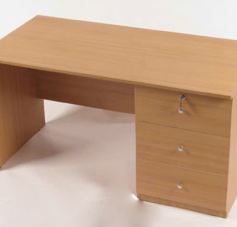 Bàn làm việc MDF vàng gỗ kèm hộc 3 ngăn kéo