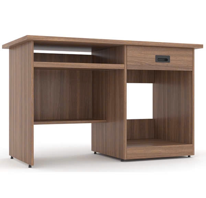 Bàn làm việc MDF vân gỗ đậm có kệ để CPU
