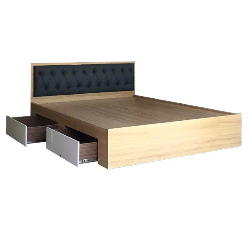 Giường ngủ MDF có hộc kéo và đầu giường múi sang trọng
