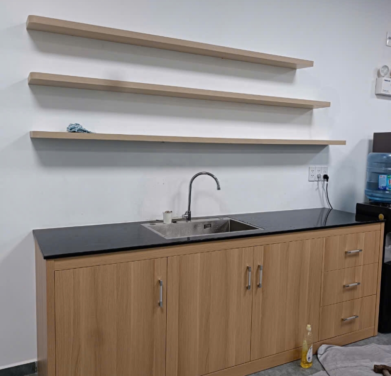 Kệ Bếp MDF Vân Gỗ Sồi (Thiết kế mở)