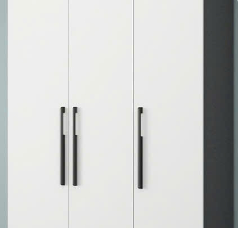 Tủ áo MDF 3 cánh mở phối xám - trắng hiện đại
