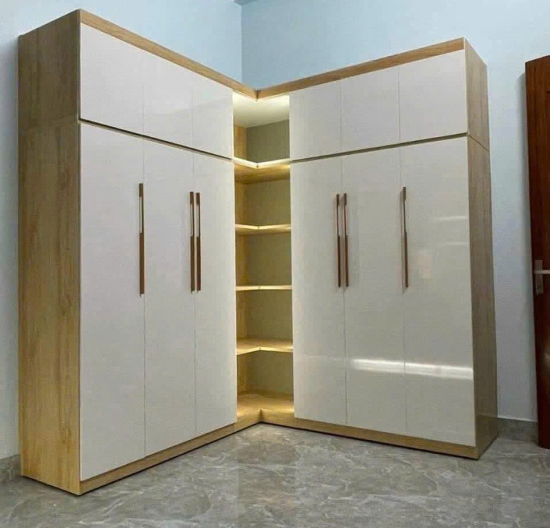 Tủ áo MDF góc chữ L tối ưu không gian phòng ngủ