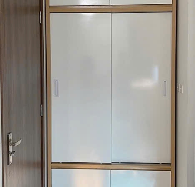 Tủ áo MDF âm tường cánh lùa cho không gian hẹp